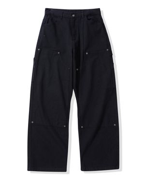 와이드 카펜터 워싱 코튼팬츠_네이비