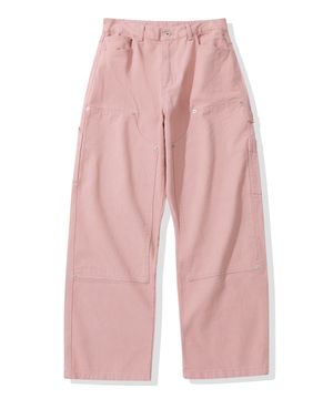 와이드 카펜터 워싱 코튼팬츠_인디핑크