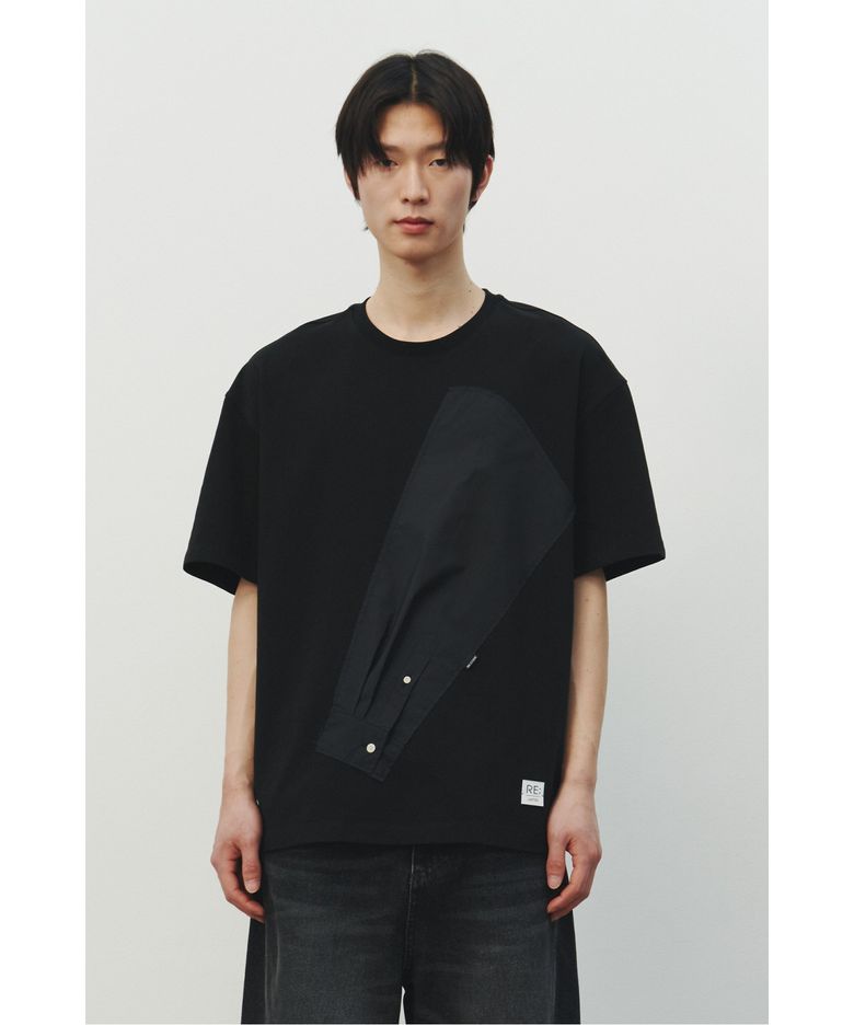 Sleeve Patch T-shirt_RKTAM25618BKX