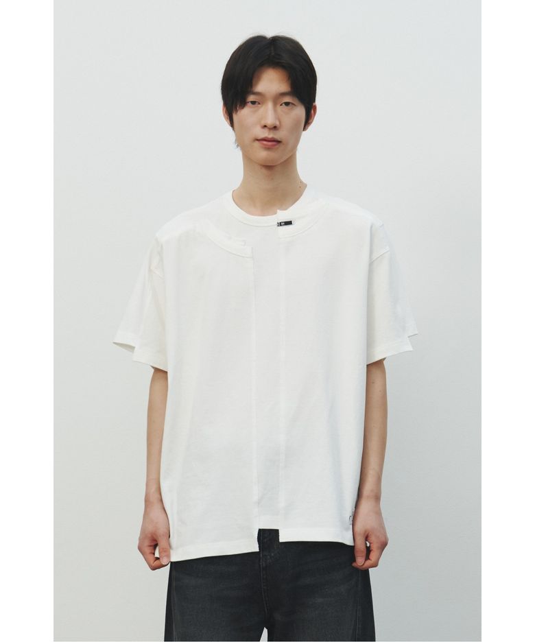 Garment Patchwork T-shirt_RKTAM25602WHX