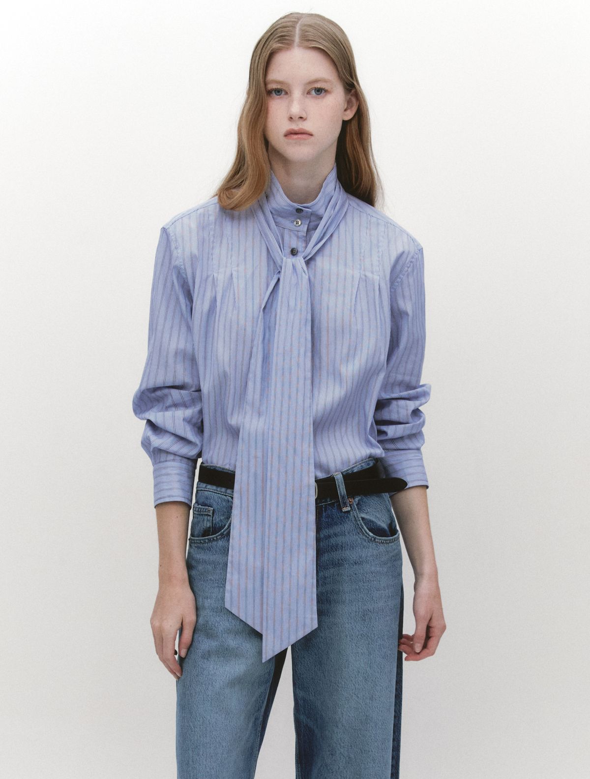 그레이데시온(GRAYDATION) High Neck Tie Shirts BLUE