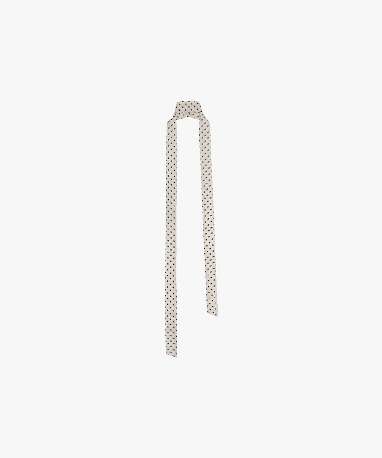 DOT CHIFFON LONG SCARF_IVORY