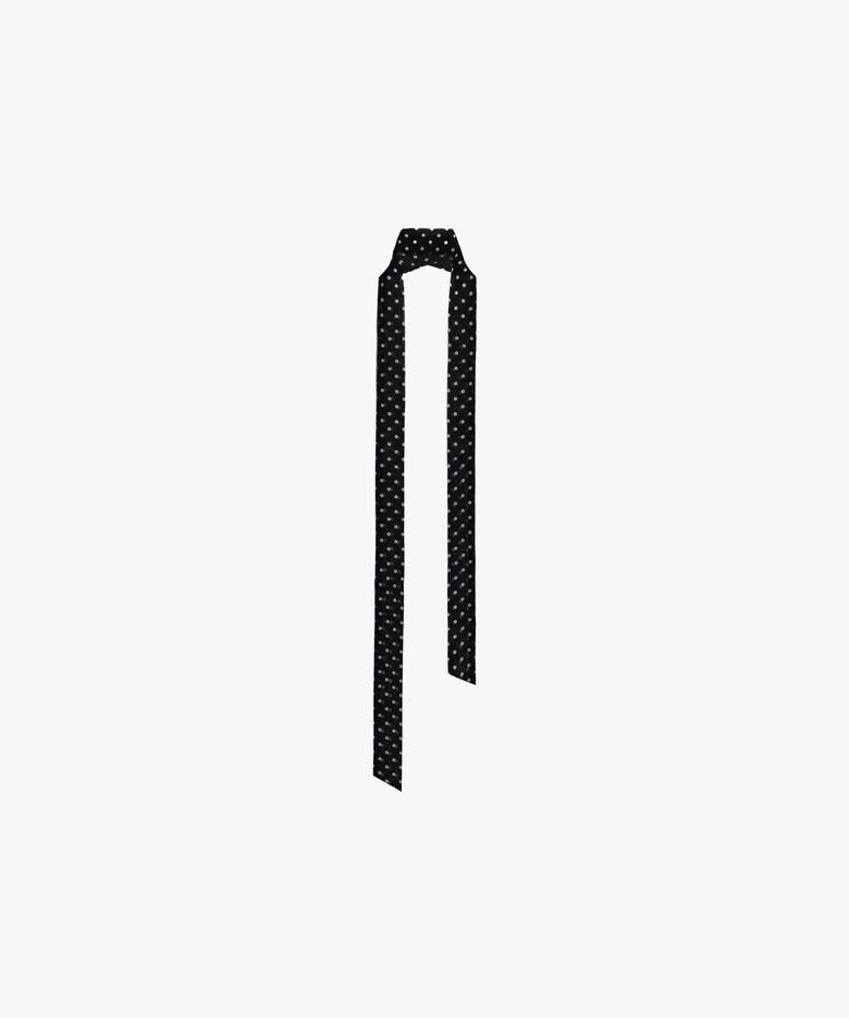 DOT CHIFFON LONG SCARF_BLACK