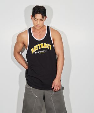 아치 로고 민소매 블랙