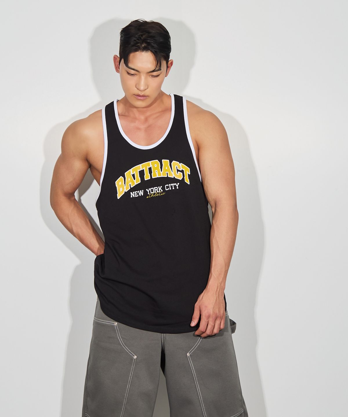 베트랙트(BATTRACT) 아치 로고 민소매 블랙