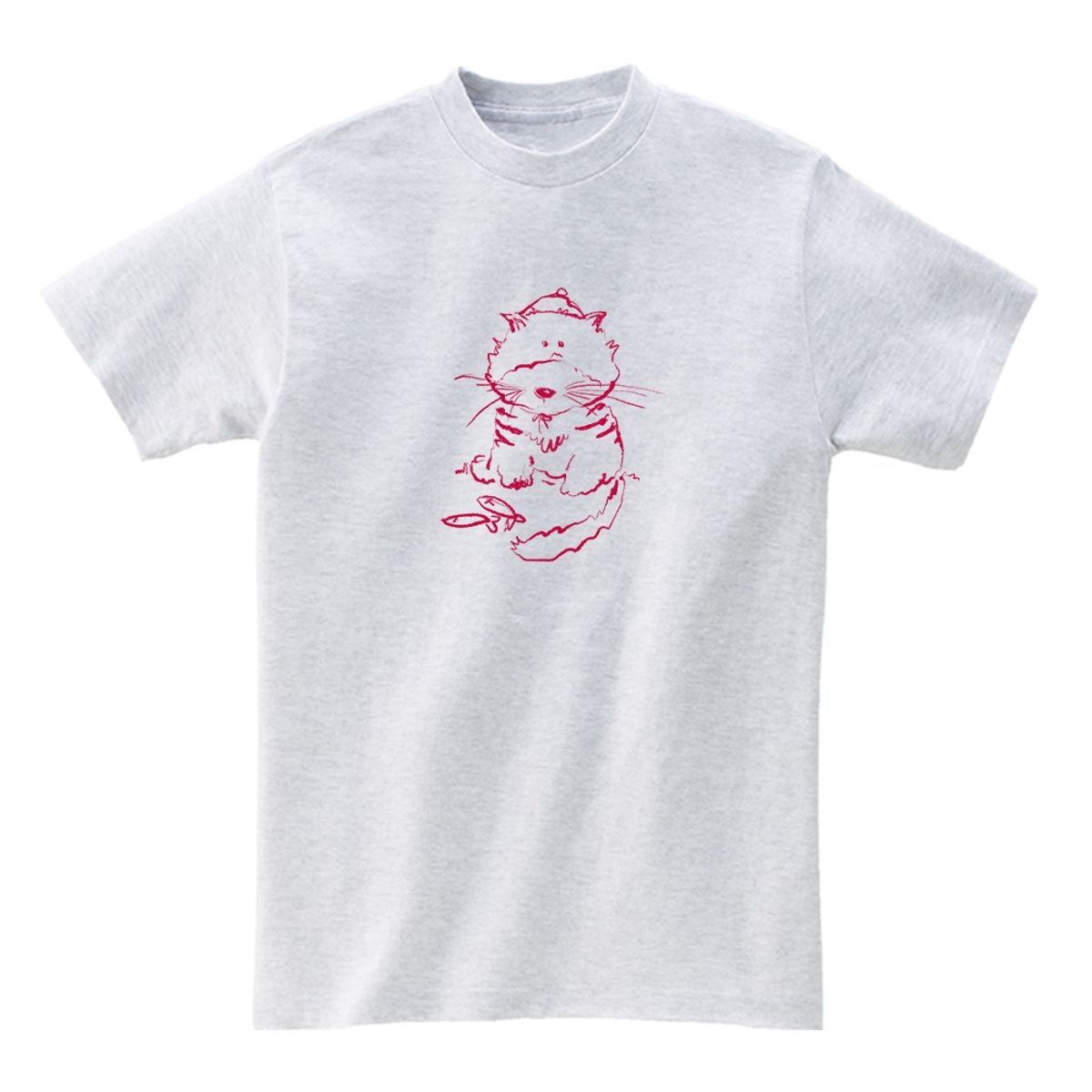 어썸어스(AWESOMEUS) Cat that caught a fish T-SHIRTS_4COLOR