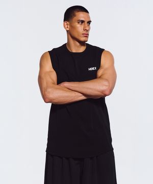 메인 스몰 로고 슬리브리스 (Black)