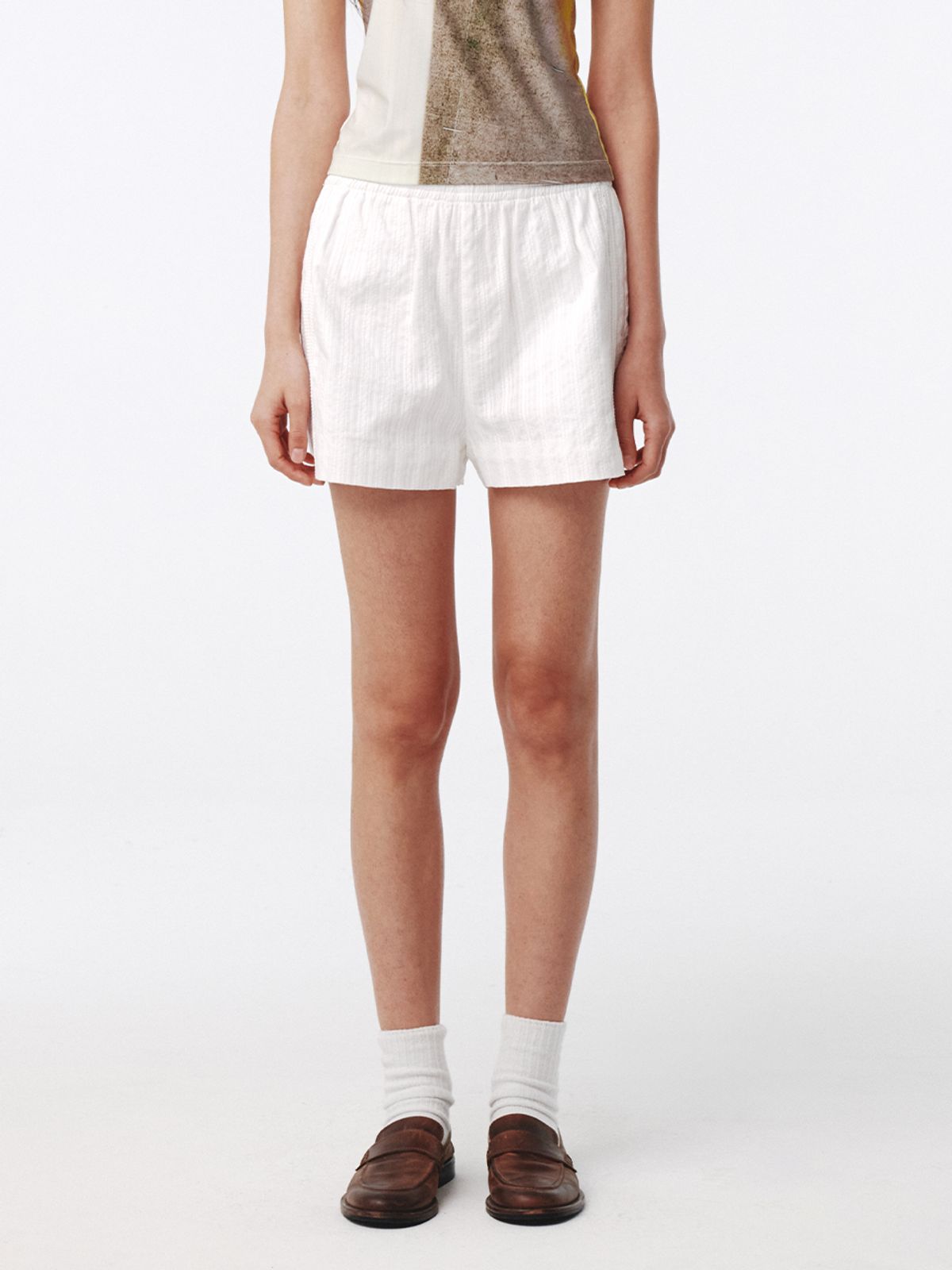 기준(KIJUN) Pure Lace Shorts Off-White