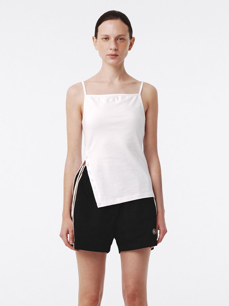 Snap Slit Tank Top White