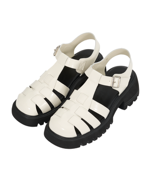 샤너 소가죽 글로시 피셔맨 샌들 (6cm) 아이보리