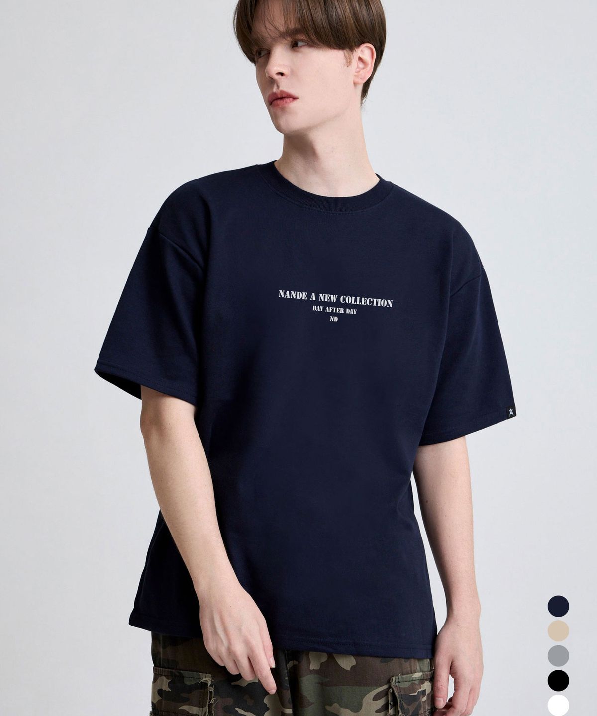 난데(NANDE) ND 레터링 오버핏 반팔티셔츠 5color