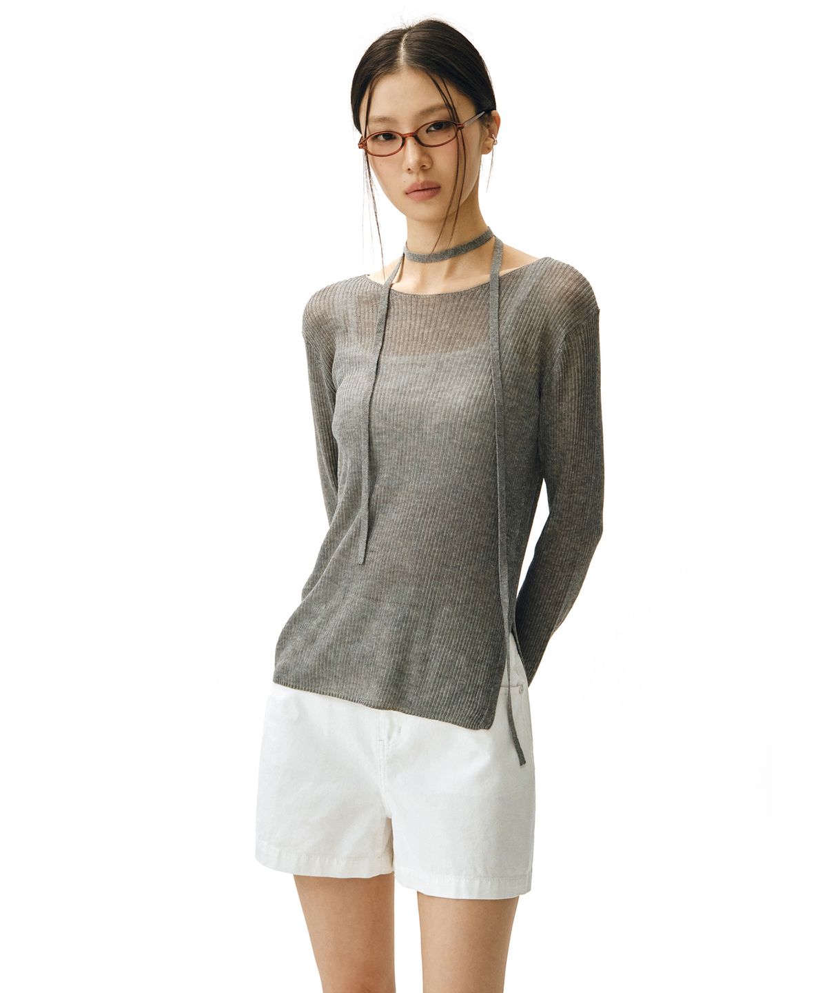 데케트 우먼(DECET WOMEN) Signature Denim Shorts DCWPT007Ivory