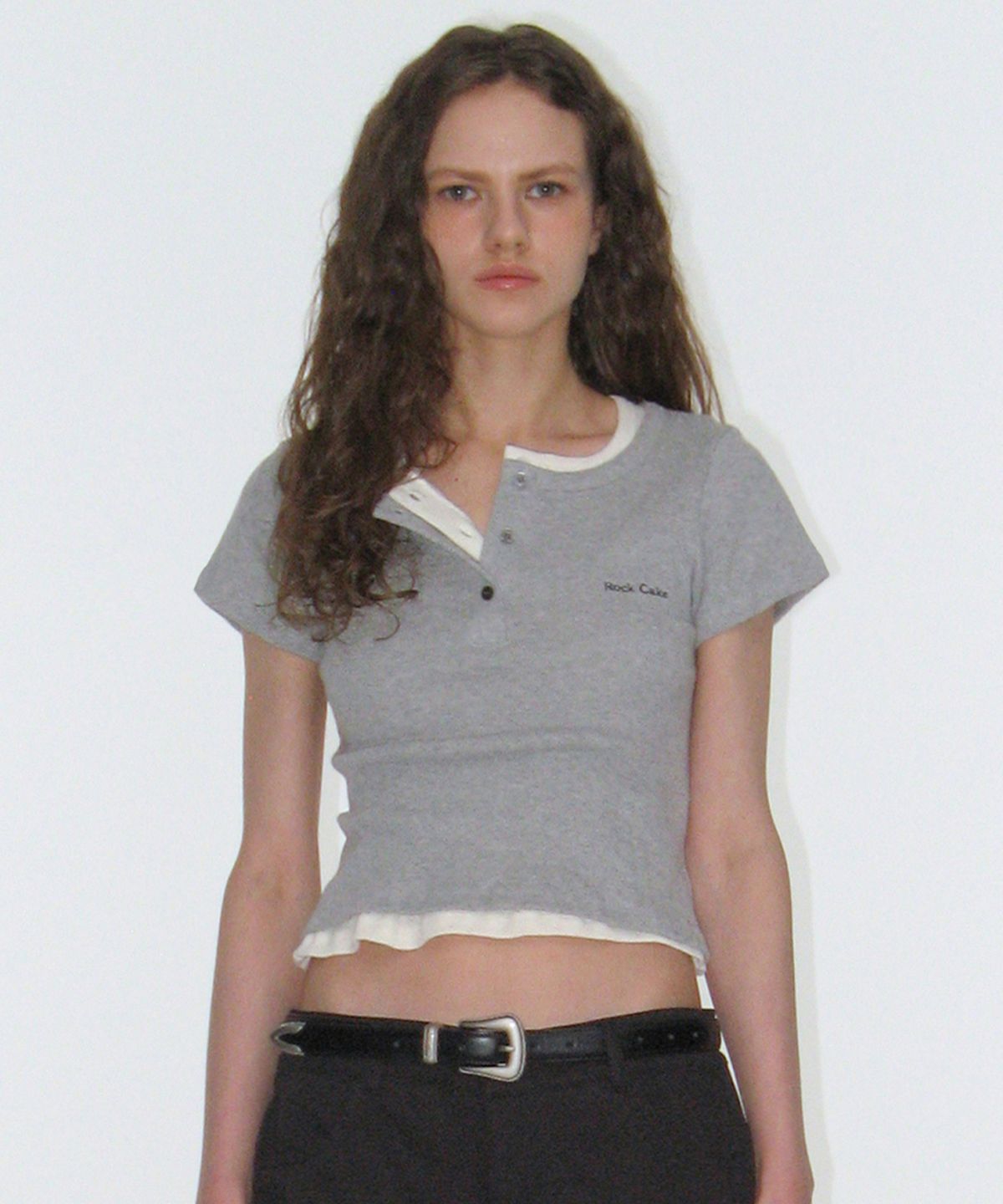 락케이크(ROCKCAKE) Soft Punching Button Top - Gray