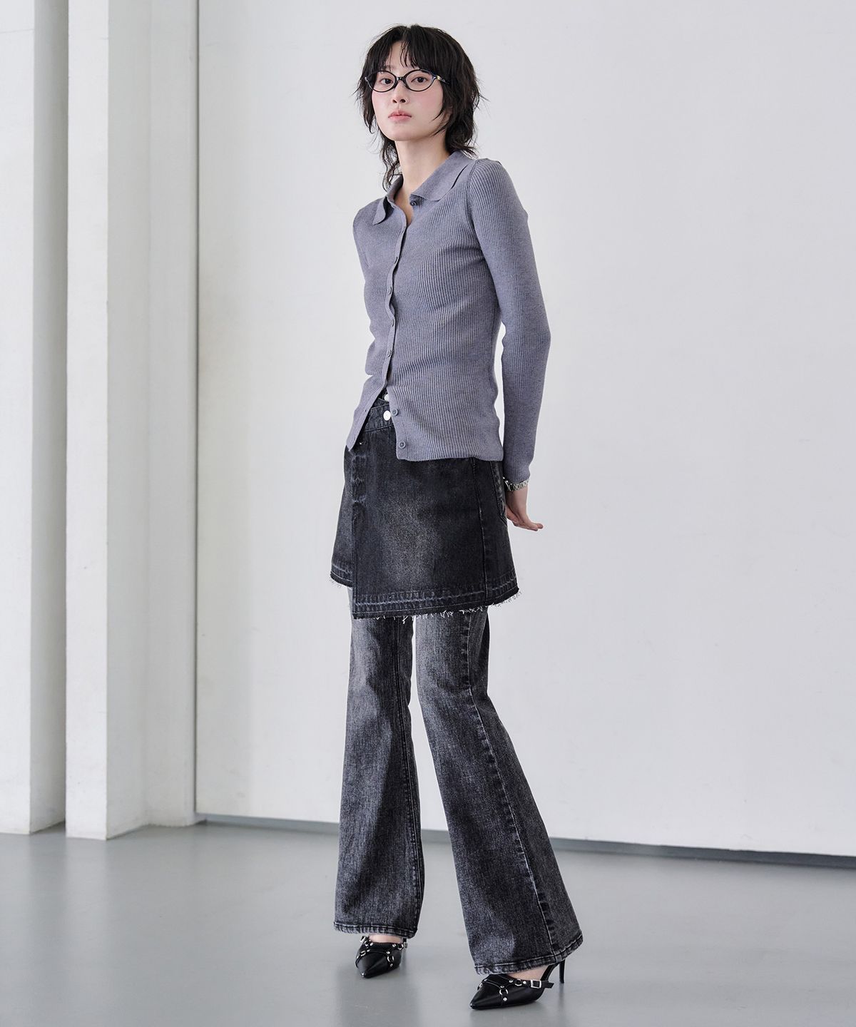 데케트 우먼(DECET WOMEN) Wrap Skirt DCSK005Black