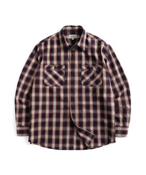 W23 OMBRE PLAID WORK SHIRT (deep purple)