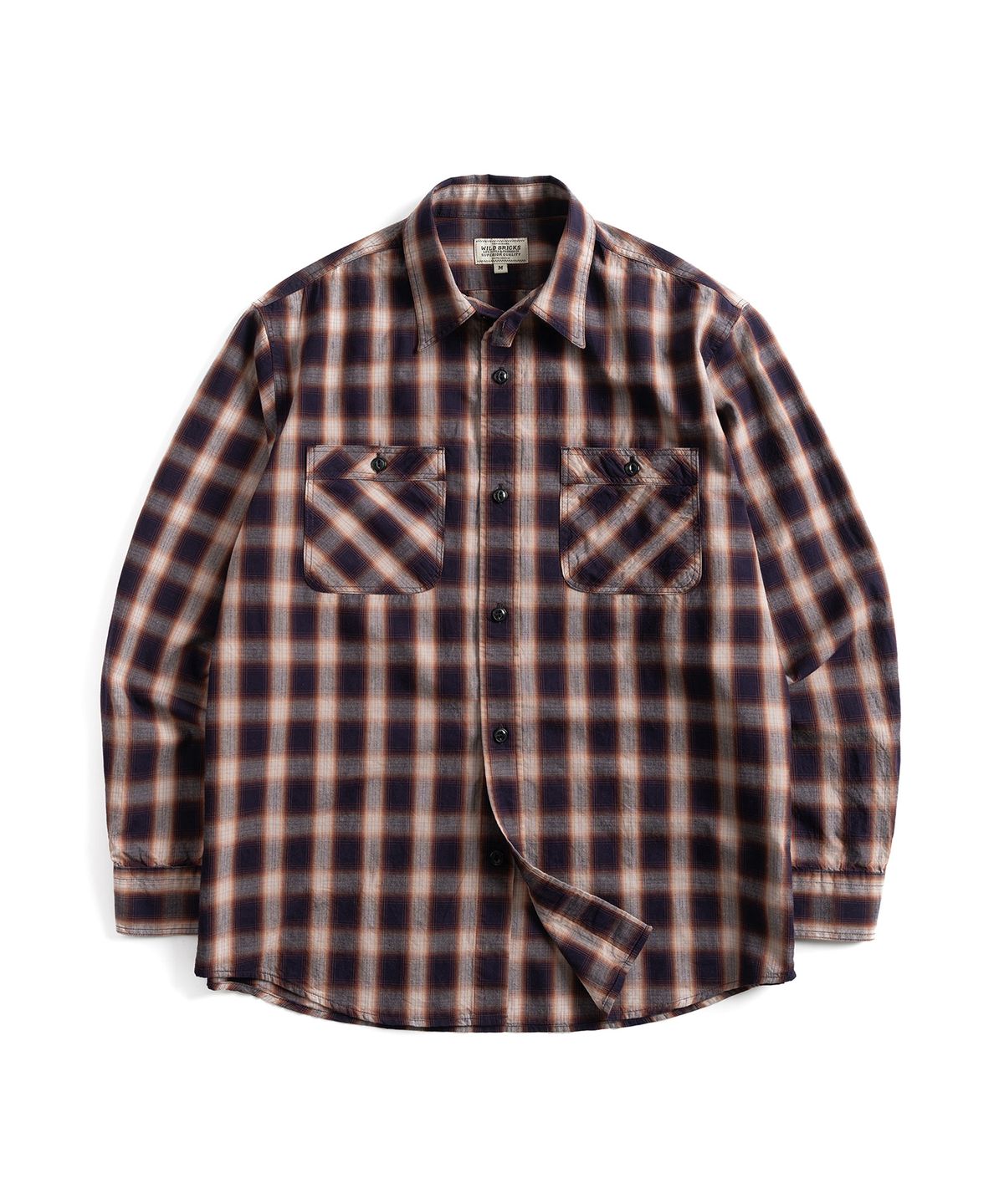 와일드 브릭스(WILD BRICKS) W23 OMBRE PLAID WORK SHIRT (deep purple)