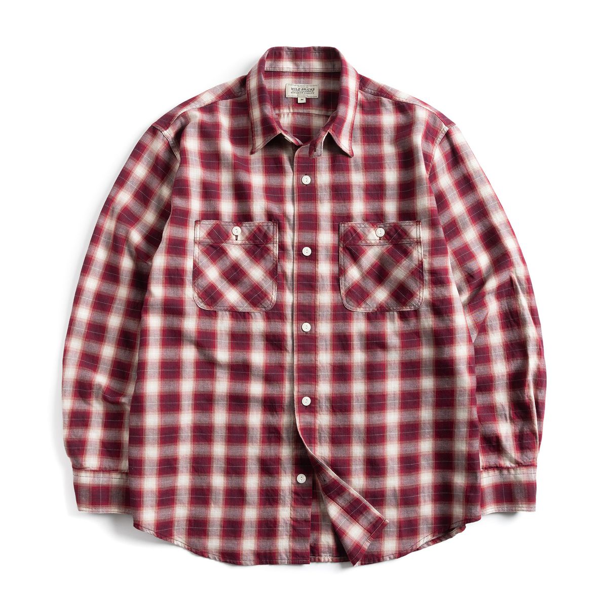 와일드 브릭스(WILD BRICKS) W23 OMBRE PLAID WORK SHIRT (red)