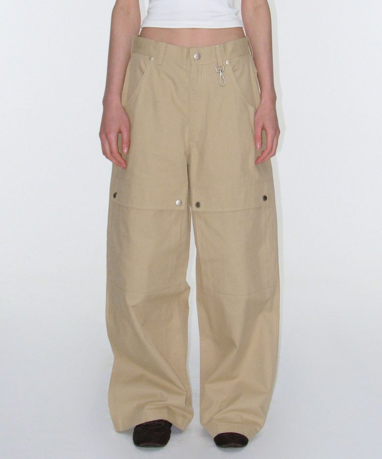 Front Pocket Pants - Beige