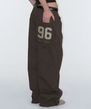 96 Applique Pants - Brown