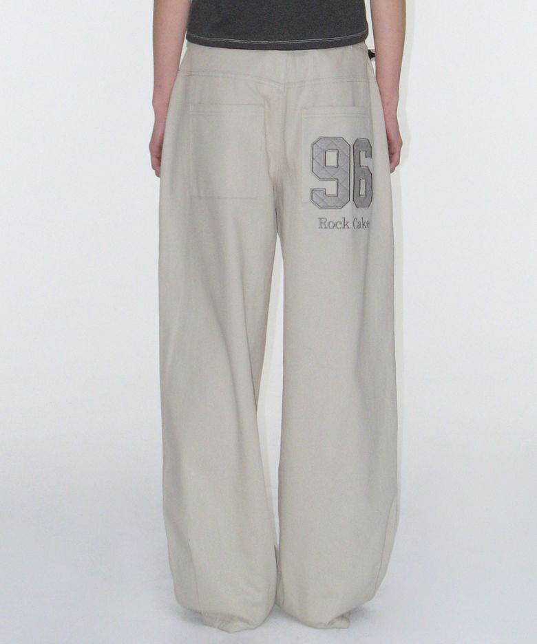 96 Applique Pants - Light Gray