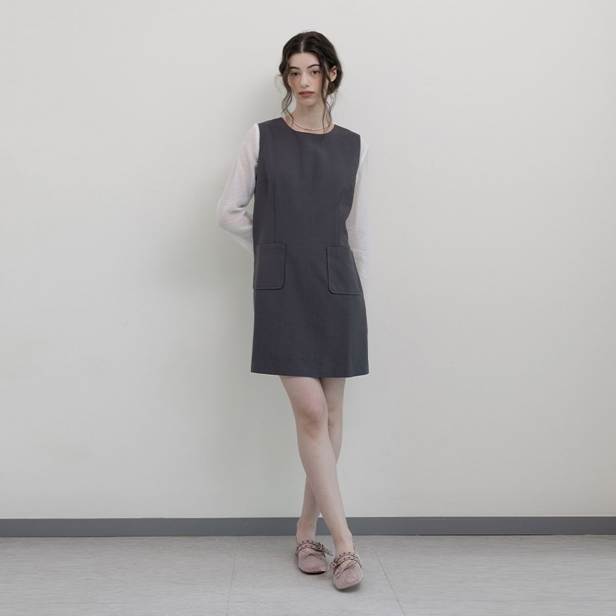 에이앤레이(AEIREI) AR_Suit vest dress_DARK GRAY