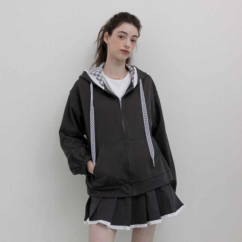 AR_Hooded sweatshirt and skirt set_2color