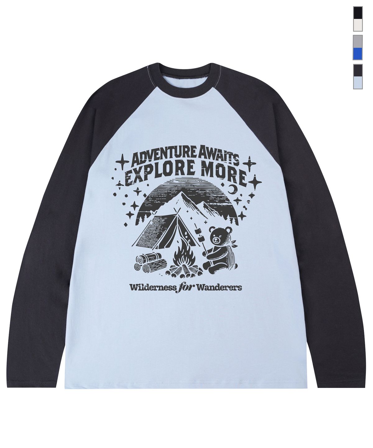 그레이버(GRAVER) [UNISEX]EXPLORE 빈티지 래글런 롱슬리브 티셔츠_3color
