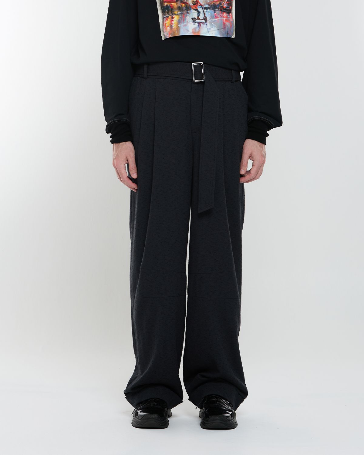 와이쏘씨리얼즈(WHYSOCEREALZ) Skaters New Wide Pants (slub black)