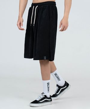 P2501 테리 6부 버뮤다 반바지 [블랙]