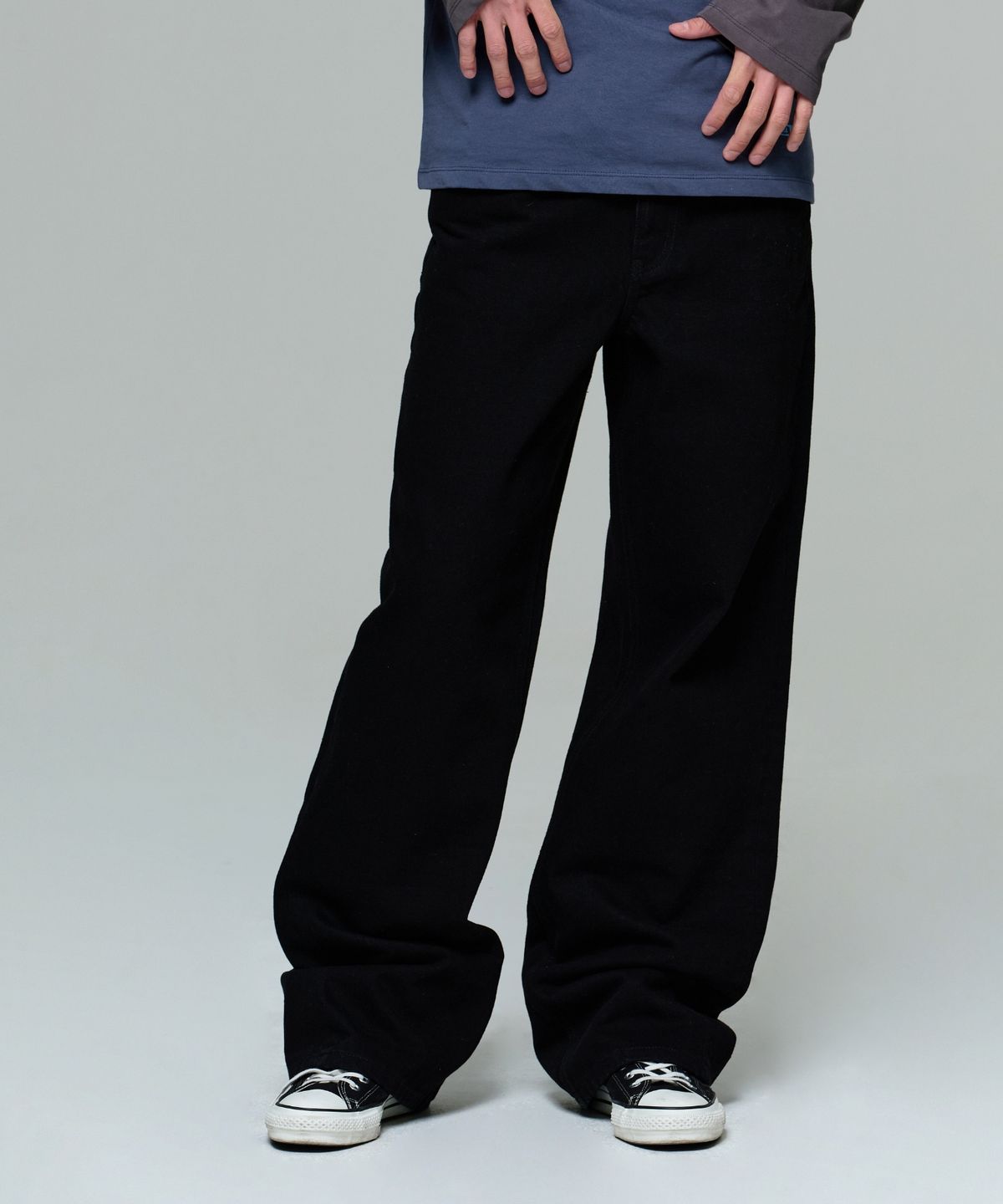 이알에이(ERA) MEN ERA WIDE FIT DENIM PANTS - BLACK