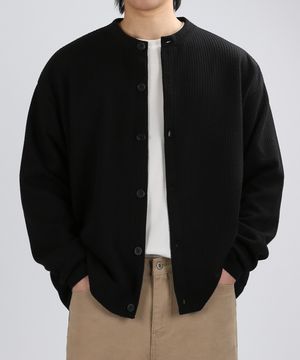 BREATHABLE ROUND CARDIGAN (BLACK)