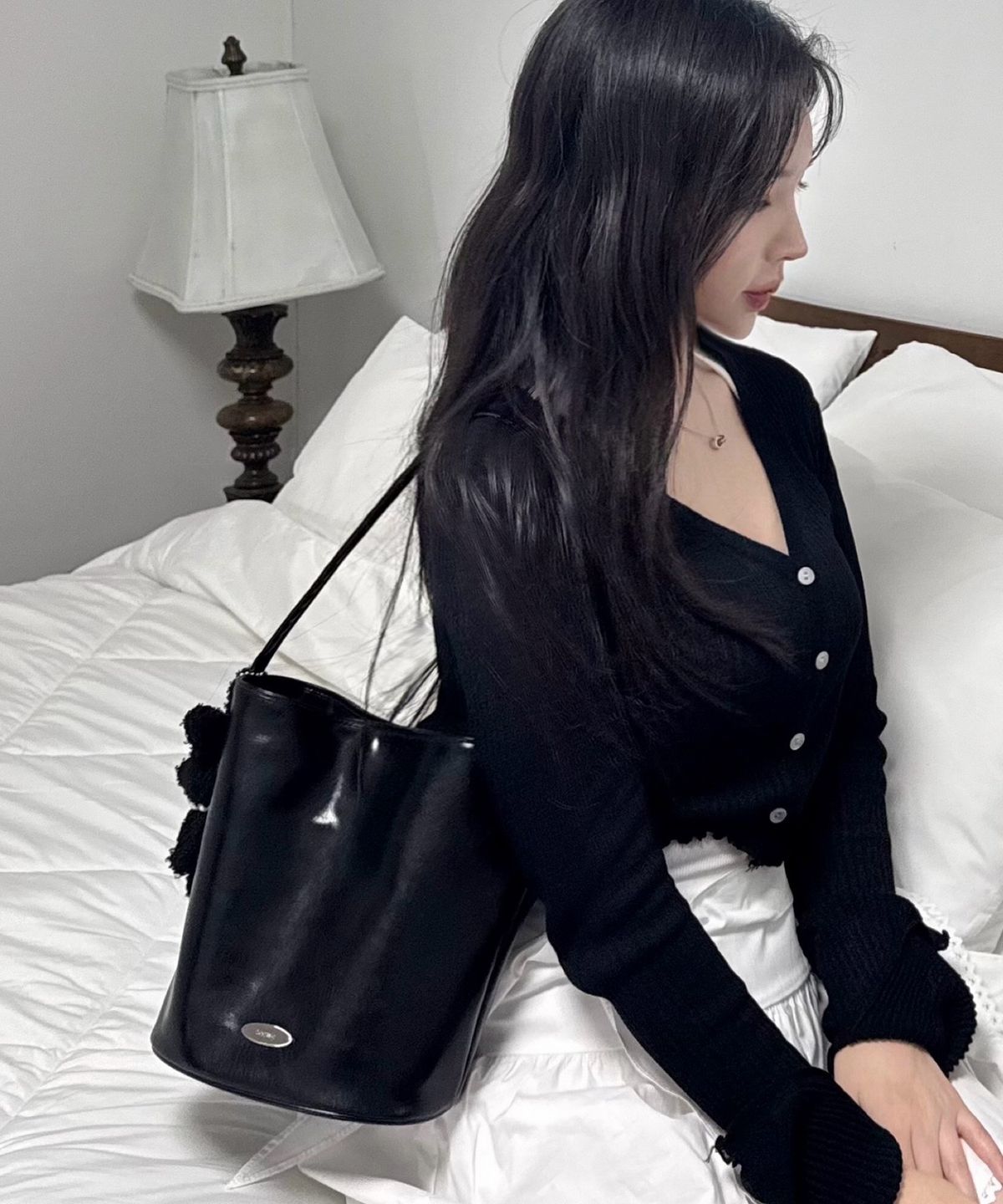 투아모(TOOAMO) 러브 미니백 블랙 [파우치세트]