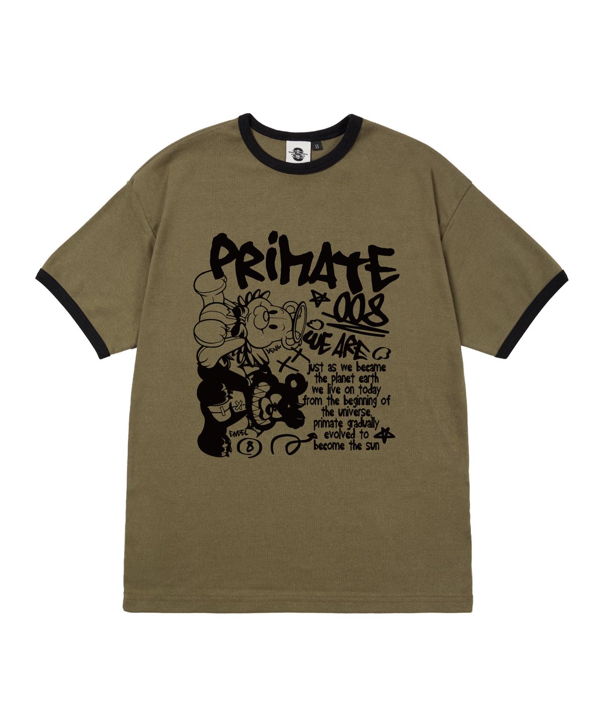 프라임에이트(PRIMATE) ANGELDEM 여성 후라이스 링거 반팔티셔츠 5 COLORS