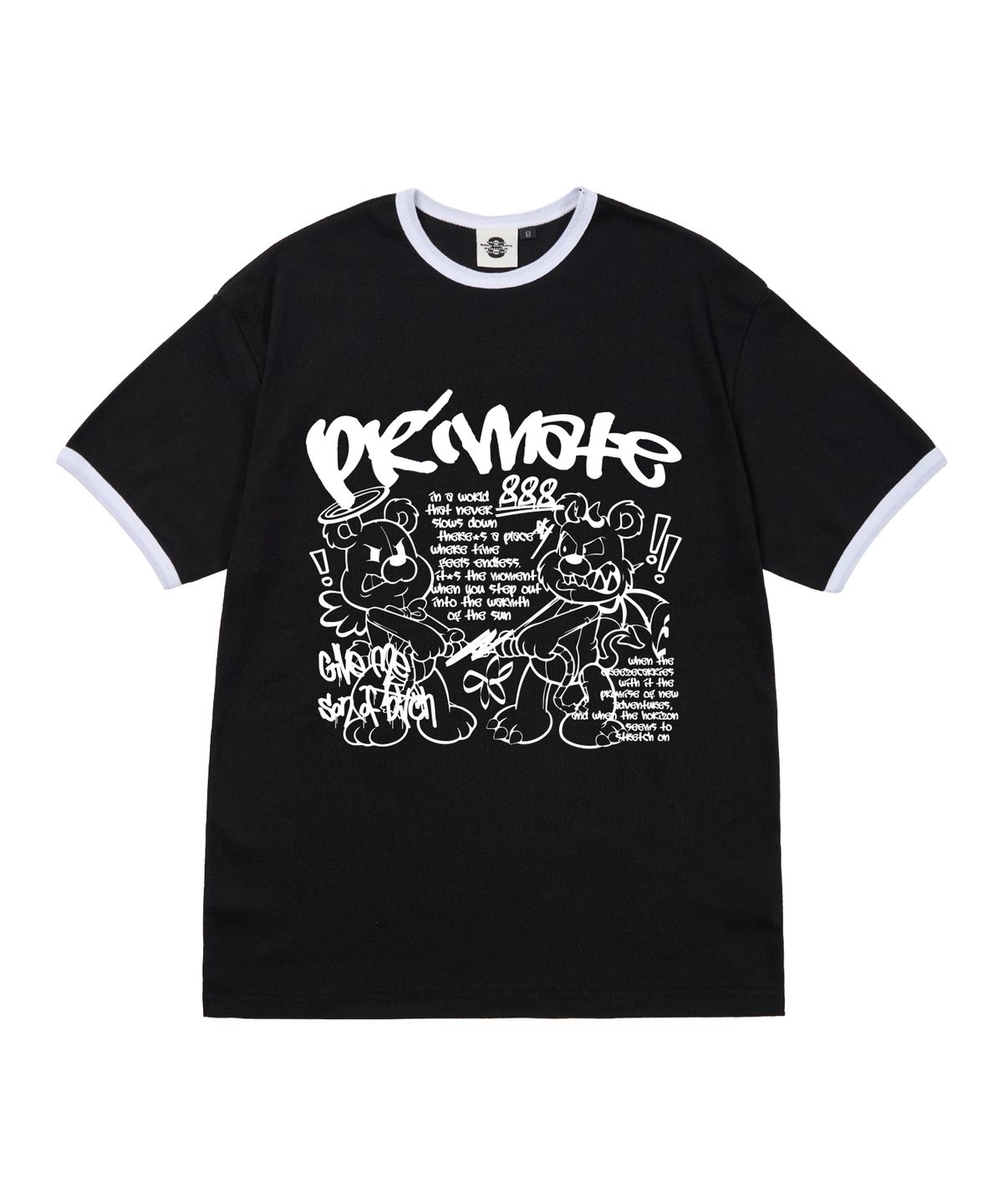 프라임에이트(PRIMATE) PUNKANGEL 여성 후라이스 링거 반팔티셔츠 5 COLORS