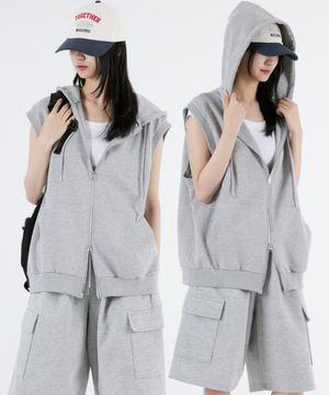 여자 투웨이 오버핏 후드집업 베스트 3COLOR