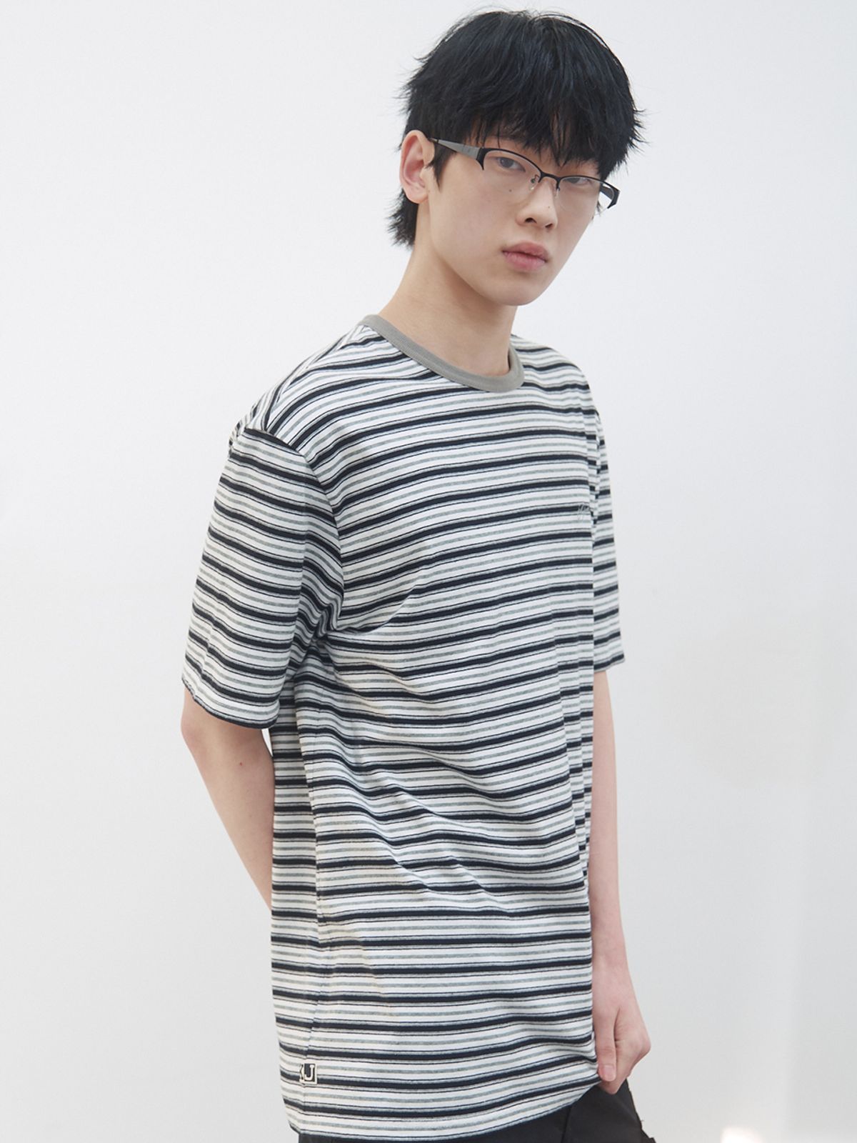 기준 맨(KIJUN MEN) Fresh Border Tee Black