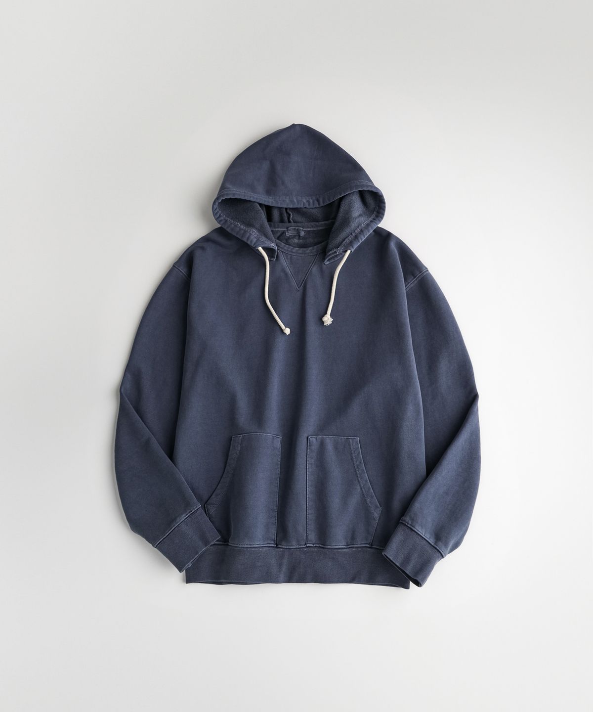 비헤비어(BEHEAVYER) DYED AFTER HOODIE purple navy