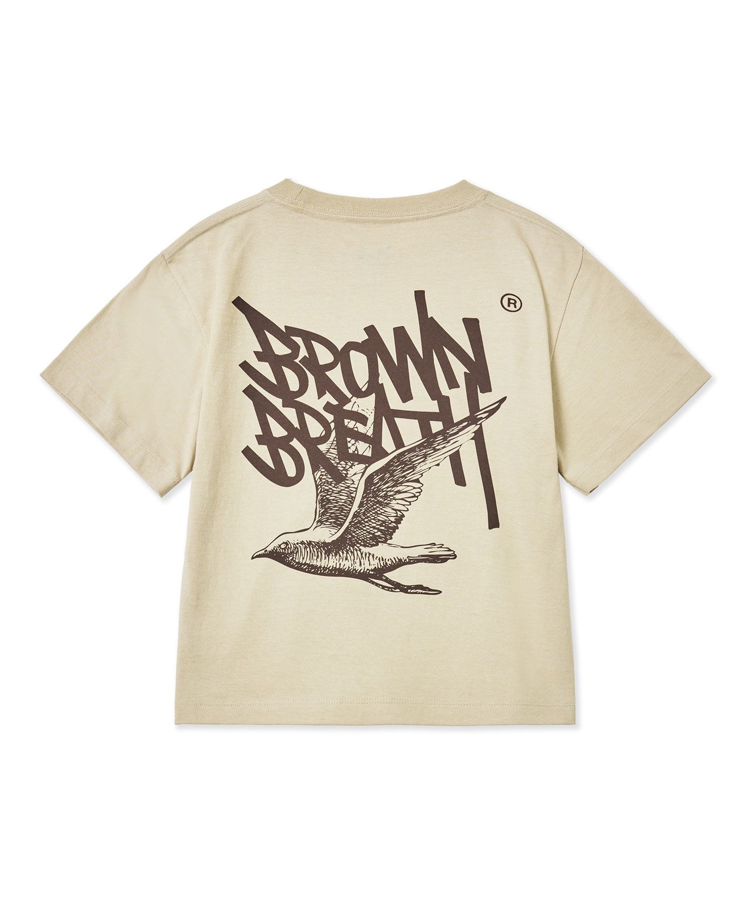 MUSINSA | BROWNBREATH W BE FREE TAG CROP TEE - BEIGE