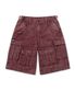 WASHED COMPOUND CARGO SHORTS - BURGUNDY
