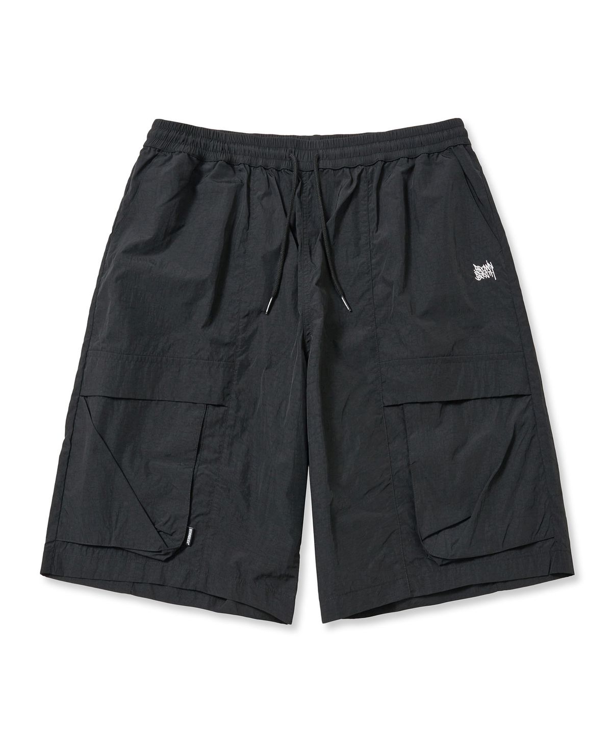 브라운브레스(BROWNBREATH) TAG NYLON POCKET SHORTS - BLACK