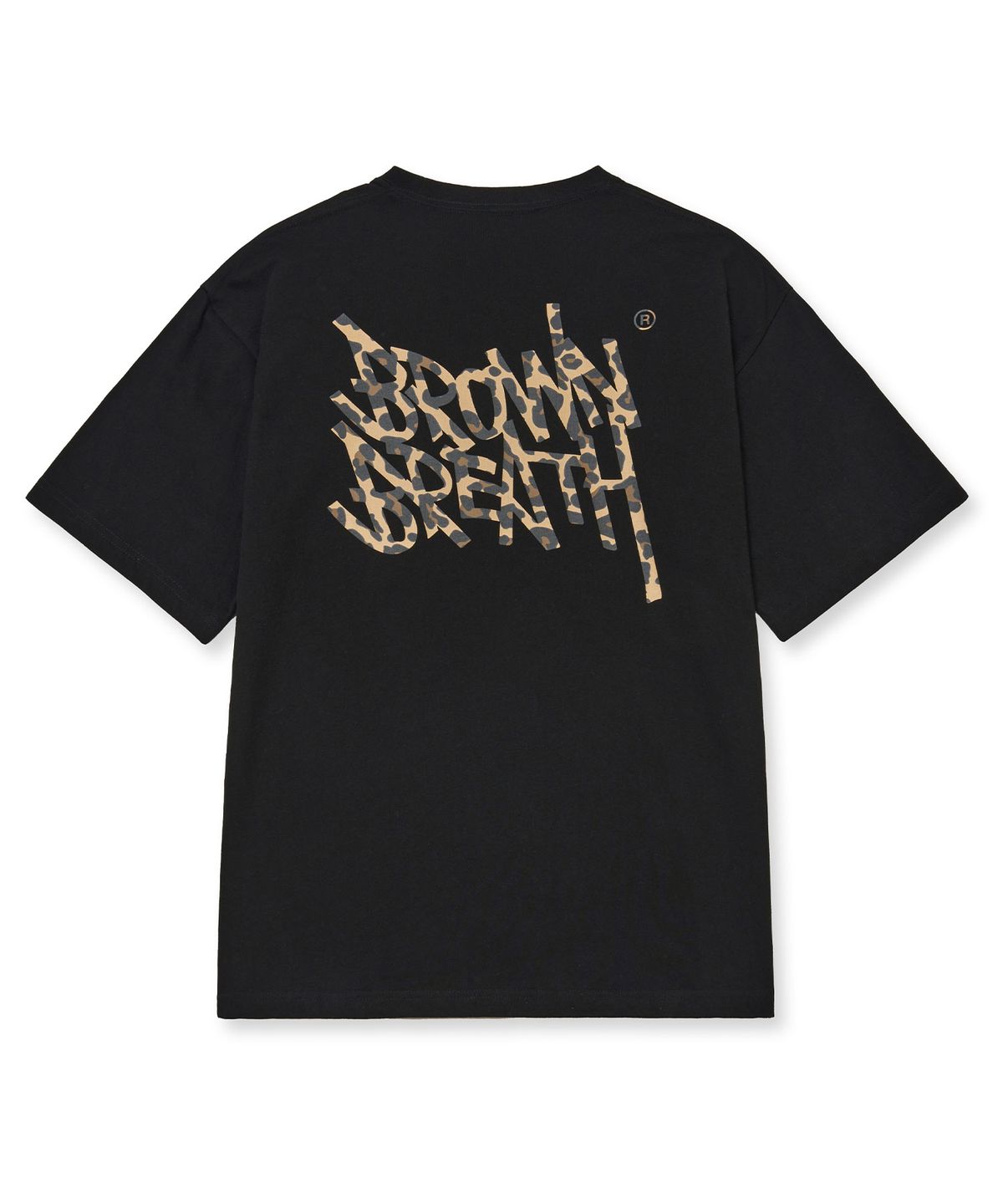 브라운브레스(BROWNBREATH) LEOPARD TAG TEE - BLACK
