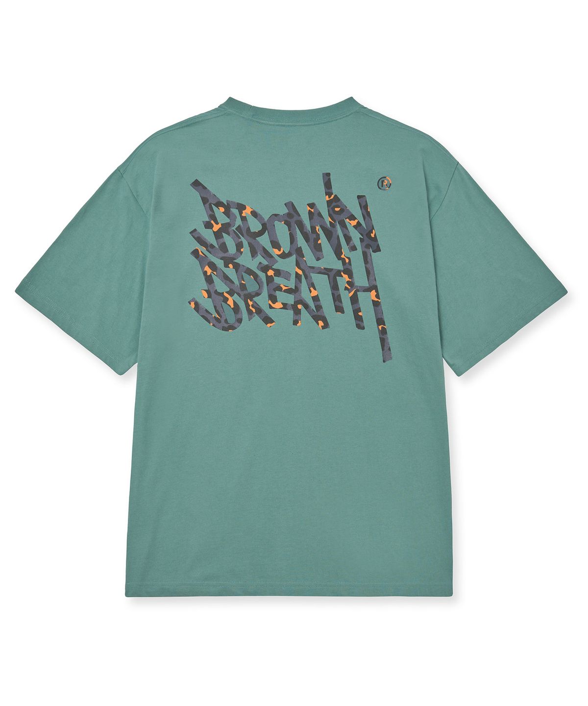 브라운브레스(BROWNBREATH) LEOPARD TAG TEE - BLUE GREEN