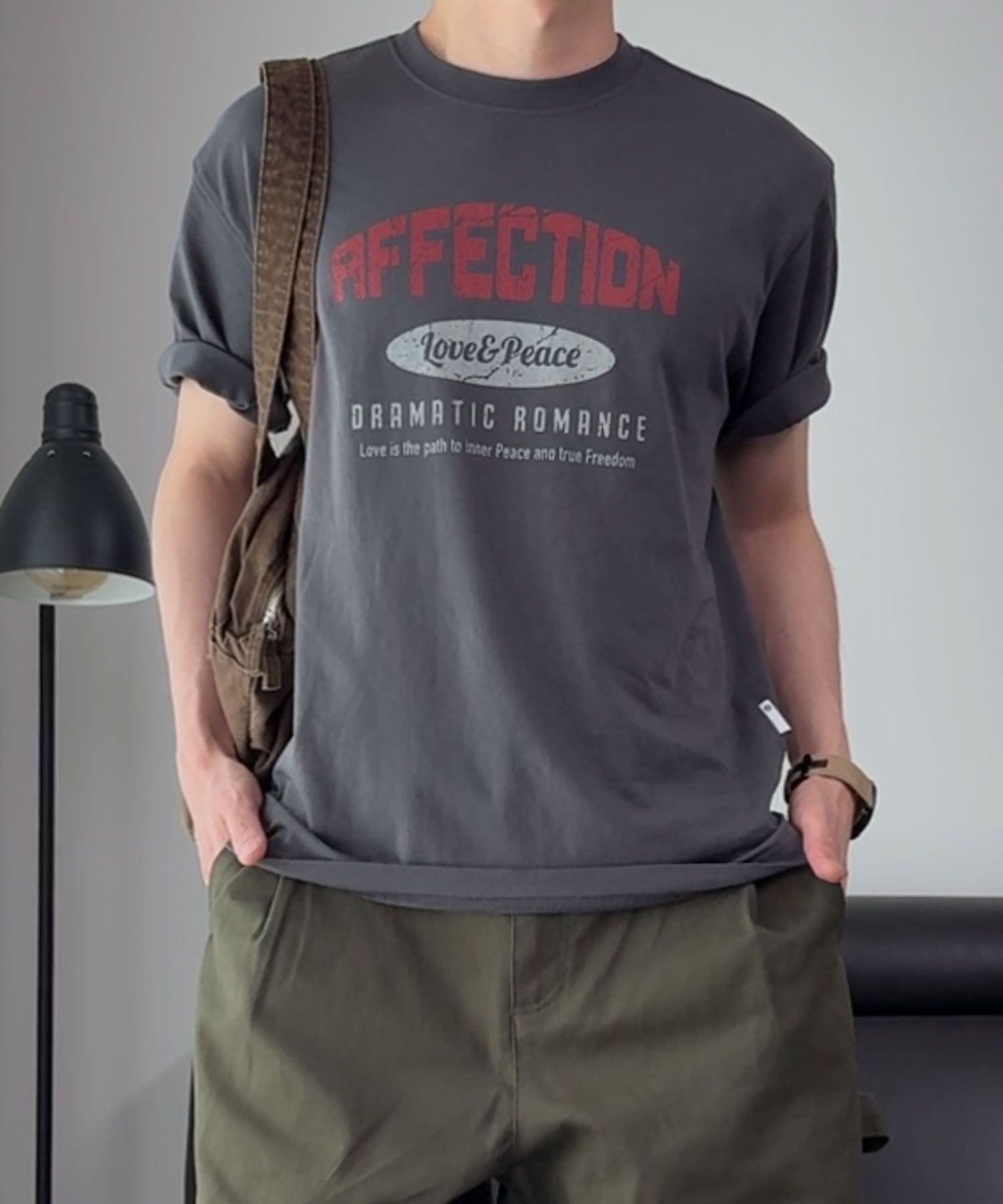 ★Urbandtype.★ Affection Vintage Crack T-Shirt Charcoal UBE MUSINSA | URBANDTYPE Affection Vintage Crack T-Shirt_Charcoal