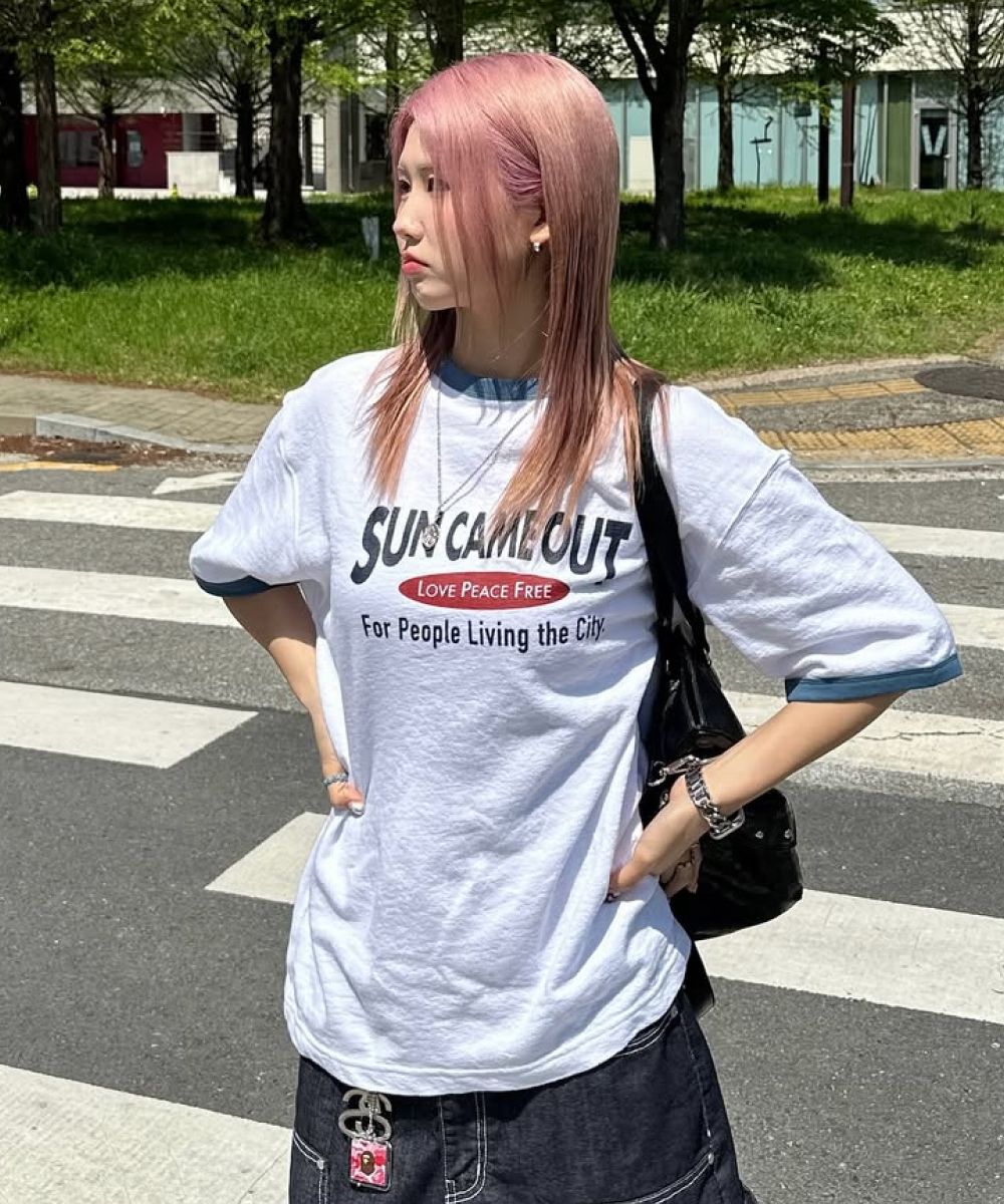 ★Urbandtype.★ Sun Out Lettering Terry Ringer T-Shirt Blue MUSINSA | URBANDTYPE Sun Out Lettering Terry Ringer T-Shirt_Blue