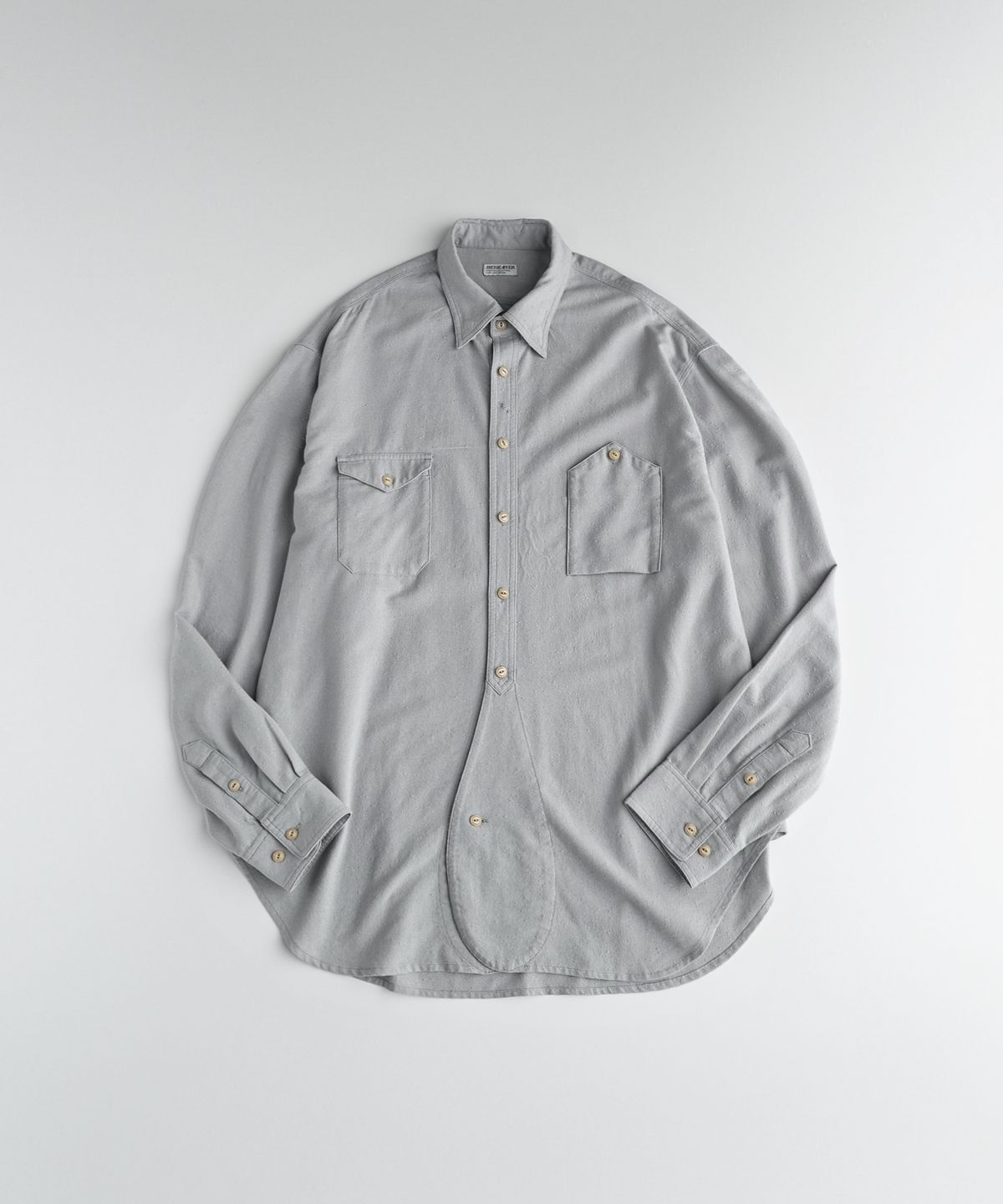비헤비어(BEHEAVYER) NEPPED OFFICER B.D SHIRTS slate blue