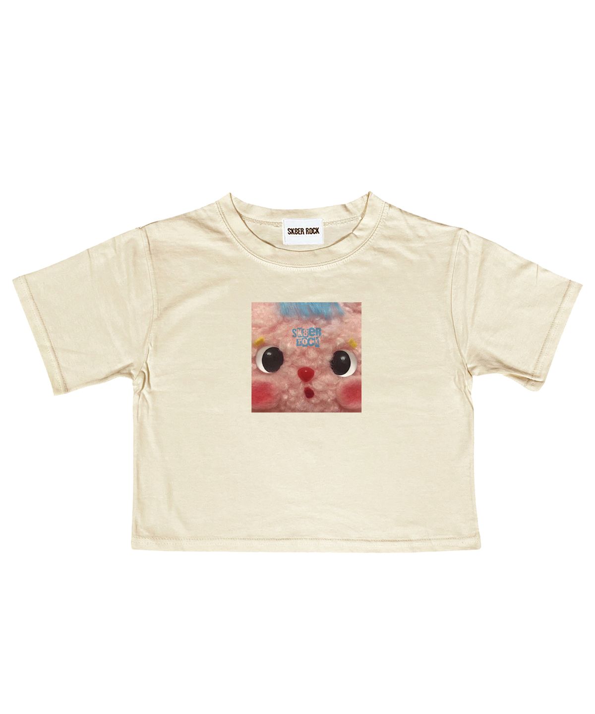 스케이터락(SK8ER ROCK) Zoom In Crop T-Shirt ((cream))