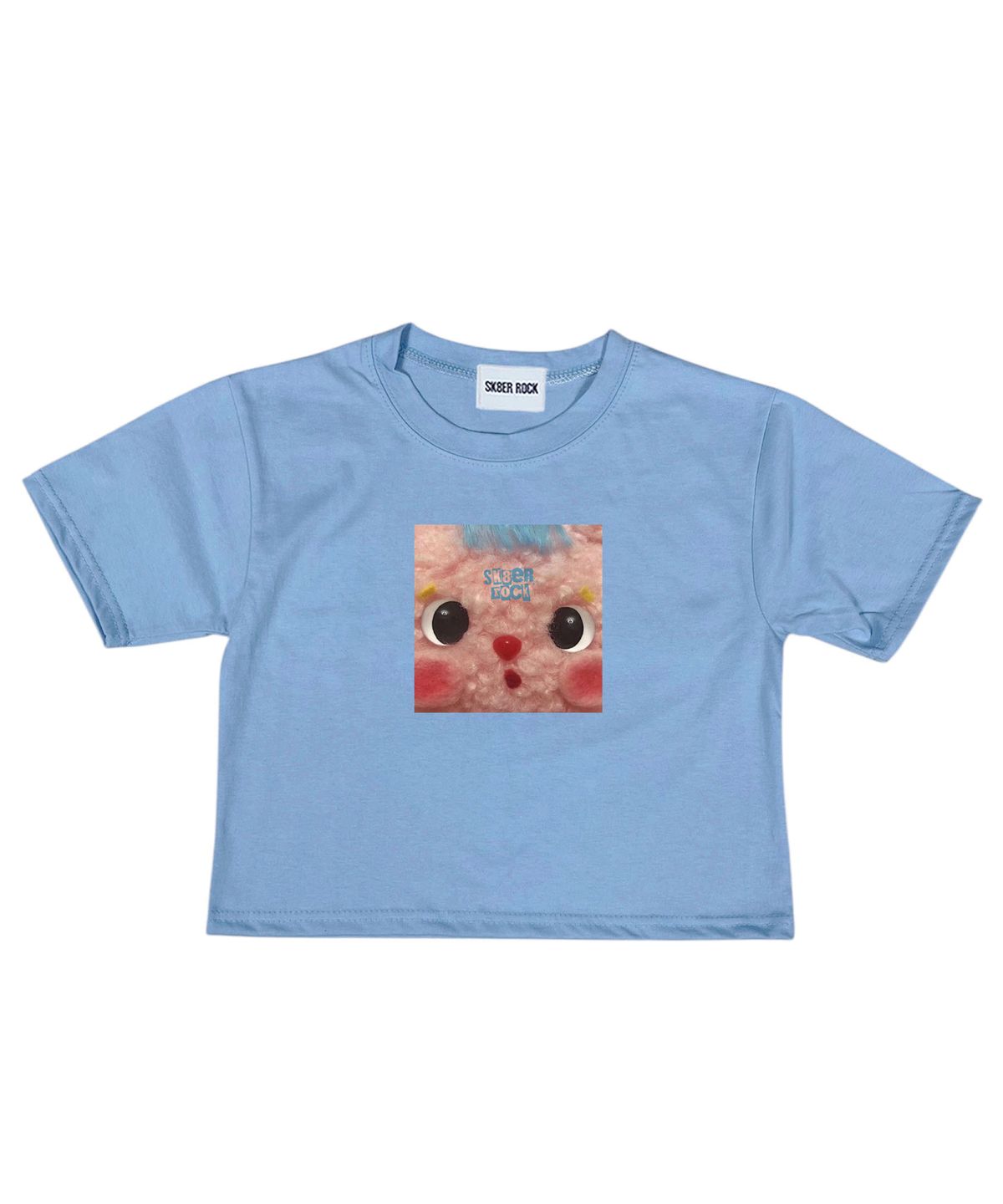 스케이터락(SK8ER ROCK) Zoom In Crop T-Shirt ((light blue))