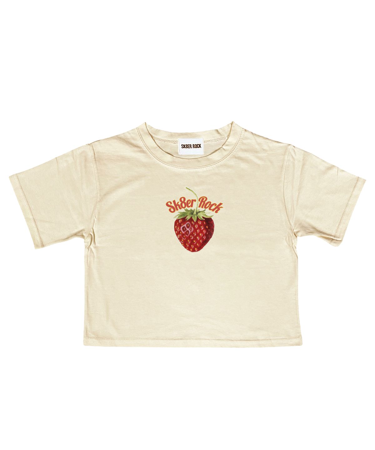 스케이터락(SK8ER ROCK) Strawberry Crop T-Shirt ((cream))