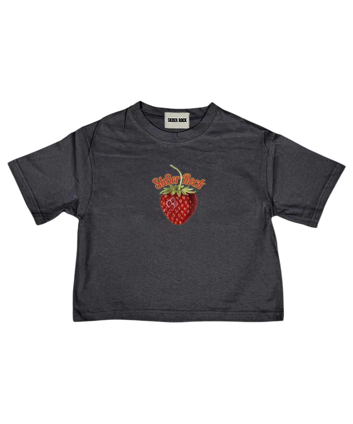 스케이터락(SK8ER ROCK) Strawberry Crop T-Shirt ((charcoal))