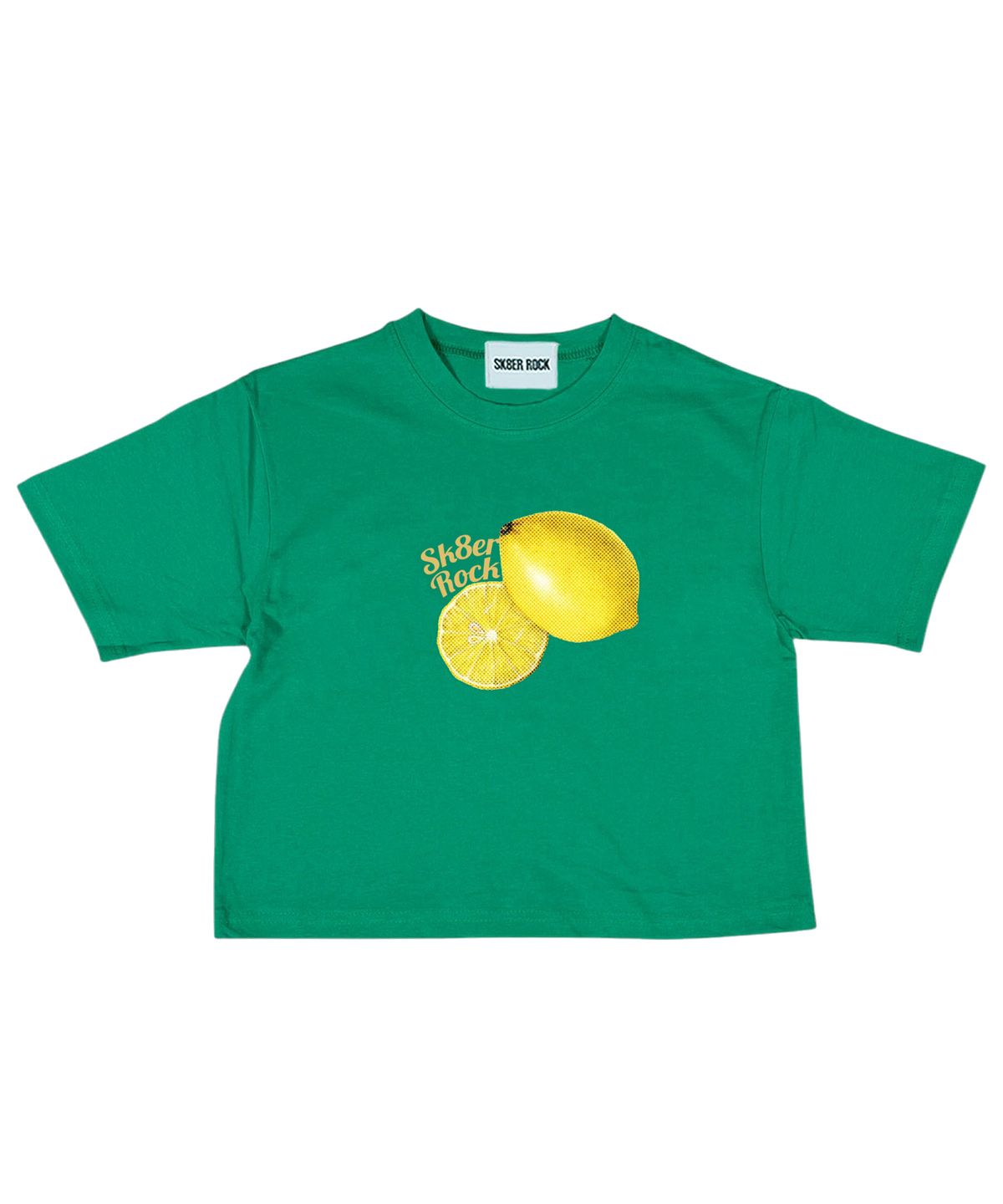 스케이터락(SK8ER ROCK) Lemon Crop T-Shirt ((dark green))